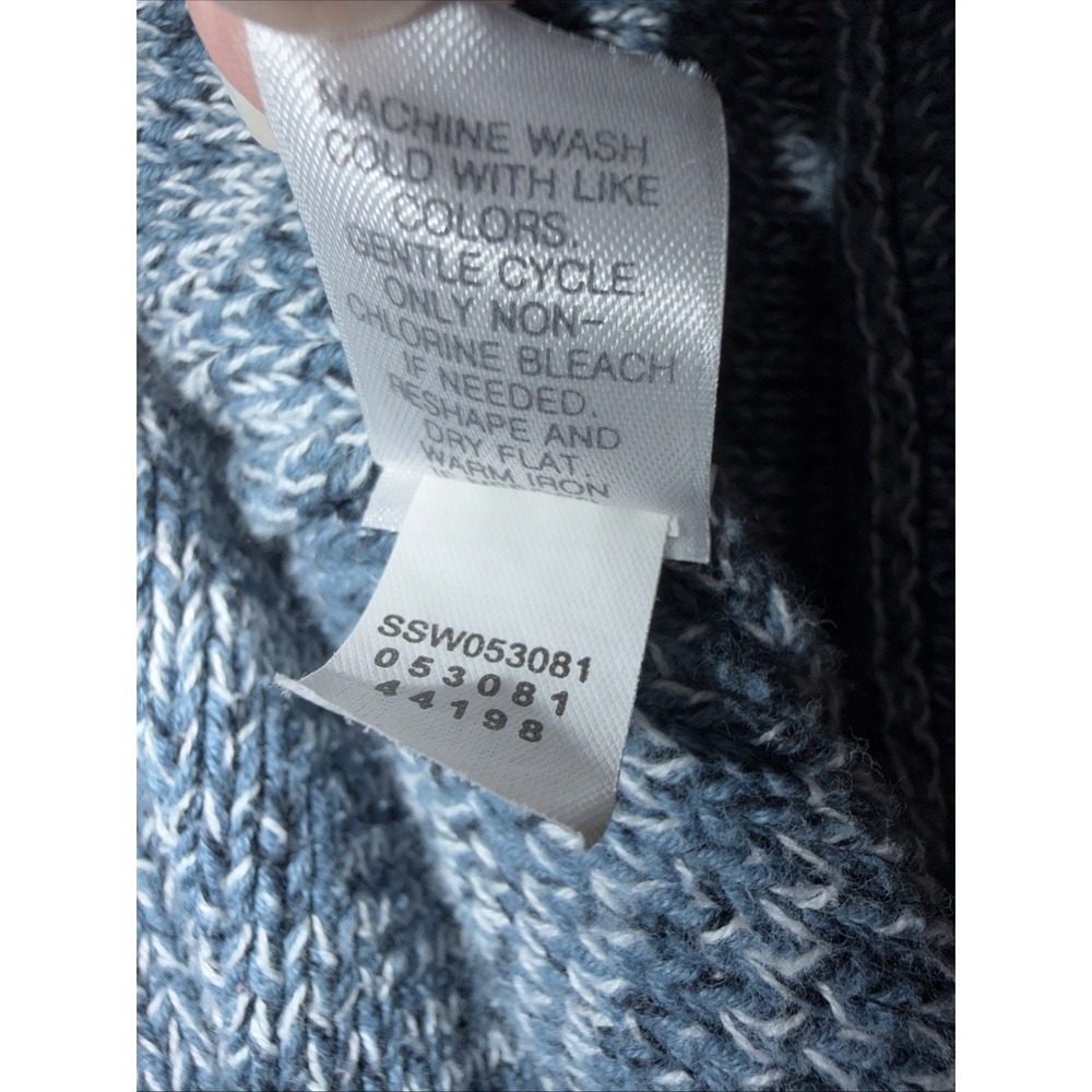 J. Jill Pure Jill Woman's Pullover Cotton Sweater Size Medium Blue Long Sleeve - Picture 6 of 6